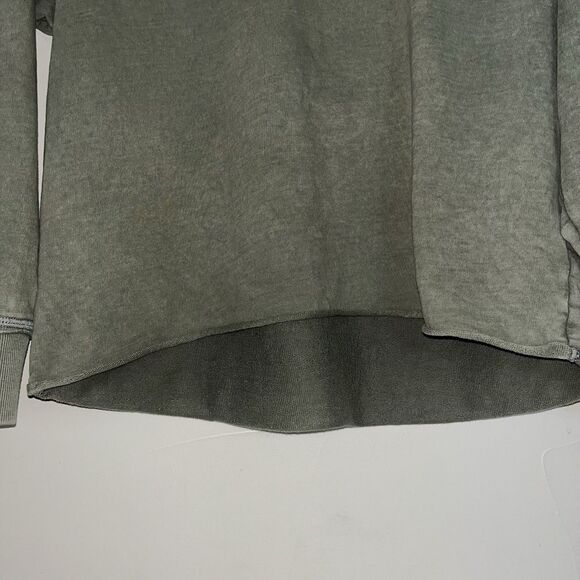 Aerie Olive Green Crew Neck Raw Edge Sweatshirt, Drop‎ Sleeve, Relaxed Fit XS - Picture 6 of 12